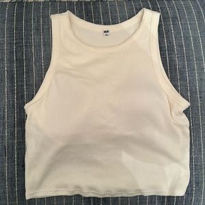 Uniqlo Ribbed Cropped Sleeveless Bra Top
OFF WHITE, L